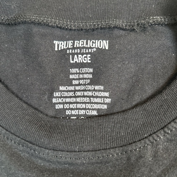 True Religion Black Tee with Gold Accents - Picture 4 of 4